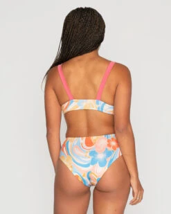 Brasilia Reversilbe Bikini Top - Ella -Theseea Brasilia Ella Multicolor Floral Pattern Reversible Bikini Swim Suit Sun Protection 5
