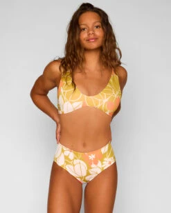 Brasilia Reversible Bikini Bottom - Jani -Theseea Brasilia Jani Multicolor Orange Floral Pattern Reversible Bikini Swim Suit Sun Protection 4