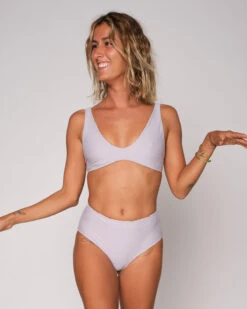 Brasilia Reversible Bikini Bottom - Roma -Theseea Brasilia Roma Multicolor Lavender Floral Pattern Reversible Bikini Swim Suit Sun Protection 18