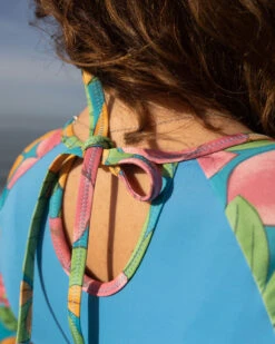 Dara Surf Suit - Luana (RC-Skin) -Theseea Dara Luana Blue Floral Pattern Long Sleeve Surf Suit UV Protection Swim Suit 4