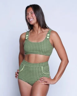 Georgia High Waist Bikini Bottom - Shamrock -Theseea SEEA Georgia BikiniTop Shamrock 4X5 2