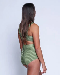 Georgia High Waist Bikini Bottom - Shamrock -Theseea SEEA Georgia BikiniTop Shamrock 4X5 3