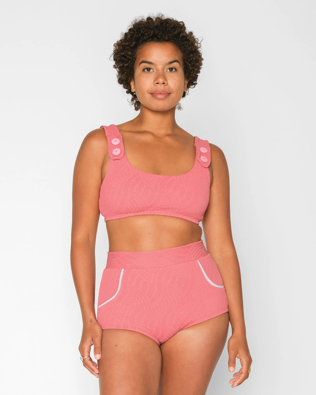 Georgia High Waist Bikini Bottom - Flamingo 4 Georgia High Waist Bikini Bottom - Flamingo - Image 2