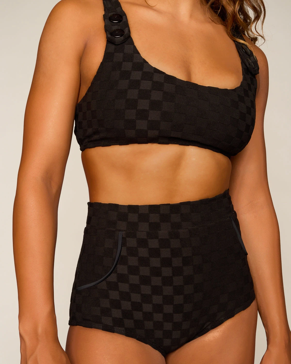 Georgia High Waist Bikini Bottom - Night Check 7 Georgia High Waist Bikini Bottom - Night Check - Image 5