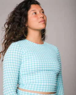Palomar Crop Top Rashguard - Lagoon 16 Palomar Crop Top Rashguard - Lagoon -Theseea SEEA Palomar Rashguard Lagoon 4X5 2