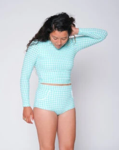 Palomar Crop Top Rashguard - Lagoon 14 Palomar Crop Top Rashguard - Lagoon -Theseea SEEA Palomar Rashguard Lagoon 4X5 5