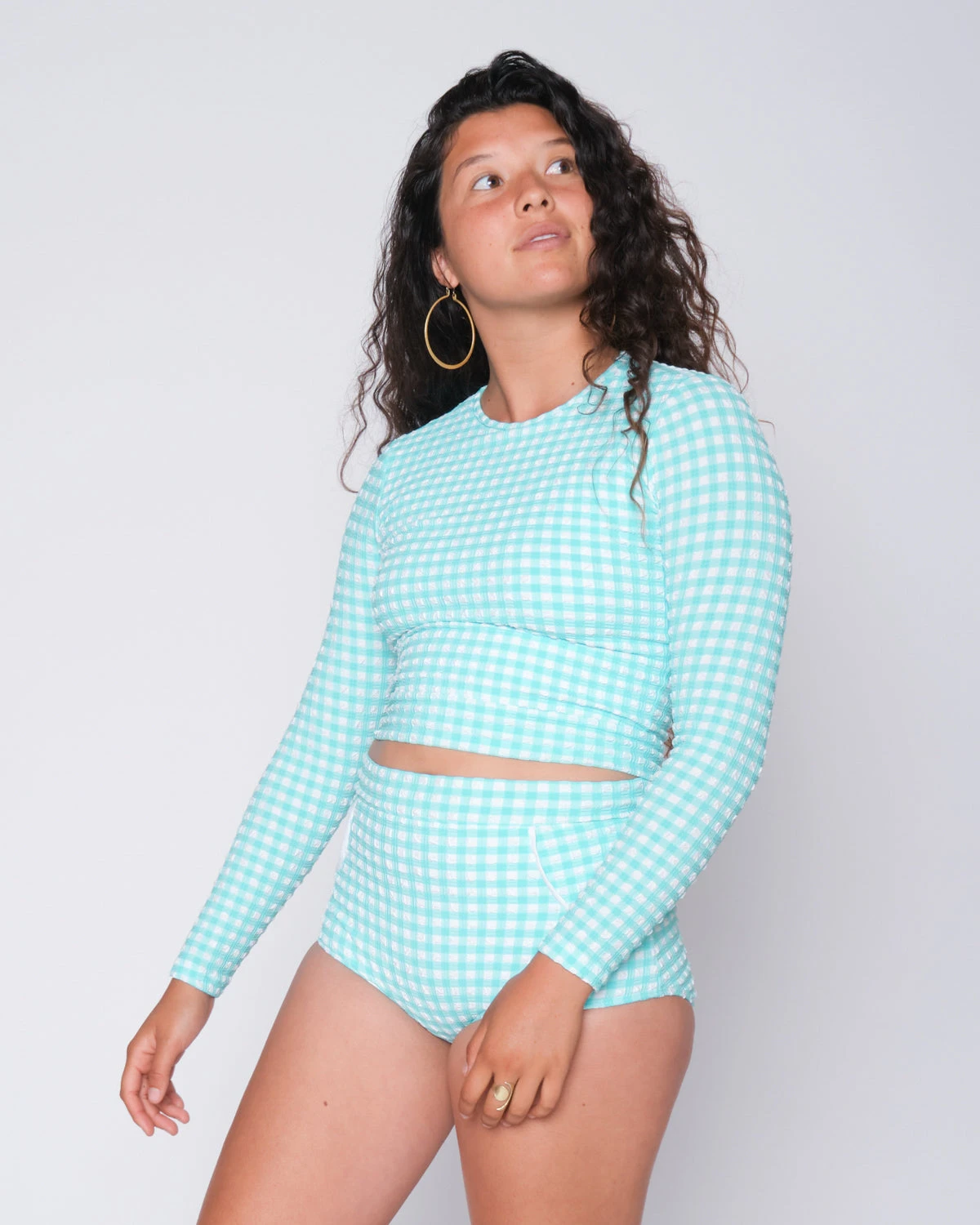 Palomar Crop Top Rashguard - Lagoon 4 Palomar Crop Top Rashguard - Lagoon - Image 2