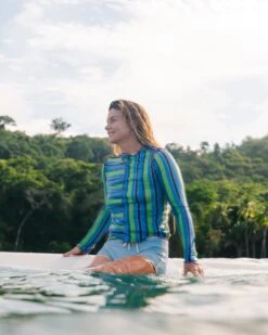 Sila Top - Aqua Stripe