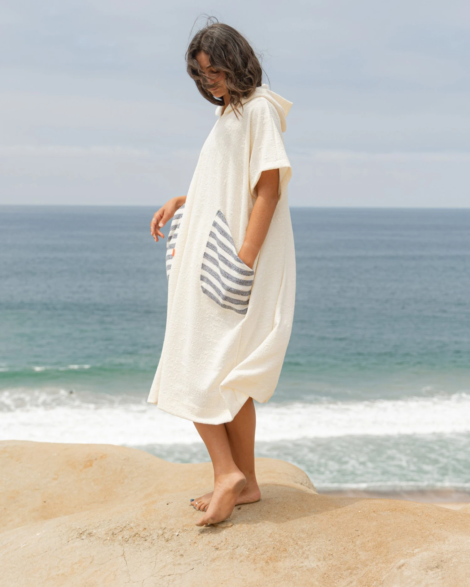 Luna Poncho - Ivory Terry 3 Luna Poncho - Ivory Terry